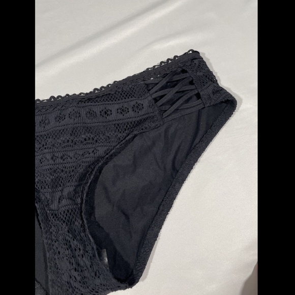 NEW Becca Lace-Up Hipster Bikini Bottoms in Black‎ [SZ Large ] - Picture 6 of 12